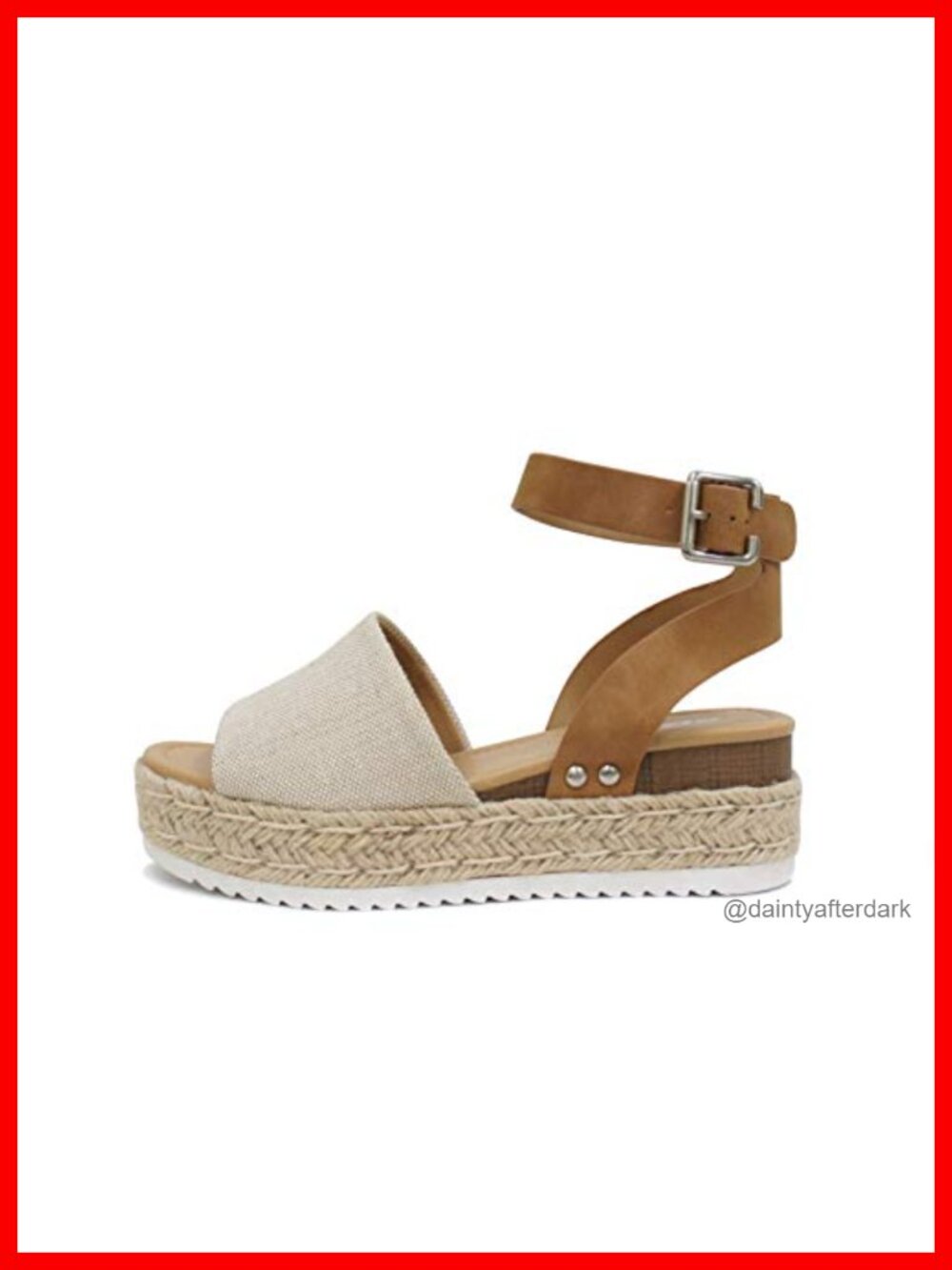 Open Toe Buckle Ankle Strap Espadrilles Flatform Wedge Casual Sandal